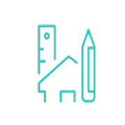 Icon that represents building design and planning