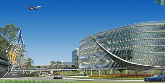 An artist's impression of a new Adelaide Airport precinct