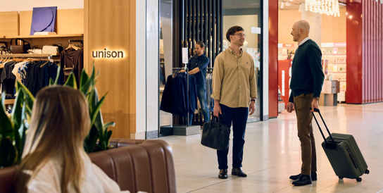 Passengers shopping at Adelaide Airport