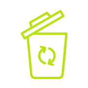 icon of a bin with recycling symbol